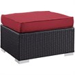 Modway Convene 5-Piece Aluminum Rattan Patio Sectional Set in Espresso/Red