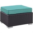 Modway Convene 5-Piece Aluminum Rattan Patio Sectional Set in Espresso/Turquoise