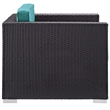 Modway Convene 5-Piece Aluminum Rattan Patio Sectional Set in Espresso/Turquoise