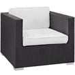 Modway Convene 5-Piece Aluminum Rattan Patio Sectional Set in Espresso/White