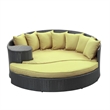 Modway Taiji Rattan Weave/Aluminum Patio Daybed in Espresso/Peridot
