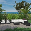 Modway Cohesion 11 Piece Outdoor Sofa Set in Espresso and White