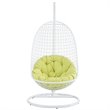 Modway Encounter Outdoor Patio Fabric and Rattan Swing Lounge Chair in White