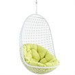 Modway Encounter Outdoor Patio Fabric and Rattan Swing Lounge Chair in White