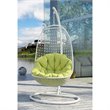Modway Encounter Outdoor Patio Fabric and Rattan Swing Lounge Chair in White