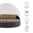Modway Quest Aluminum and Rattan Canopy Patio Daybed in Espresso/Mocha Brown
