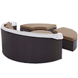 Modway Quest Aluminum and Rattan Canopy Patio Daybed in Espresso/Mocha Brown