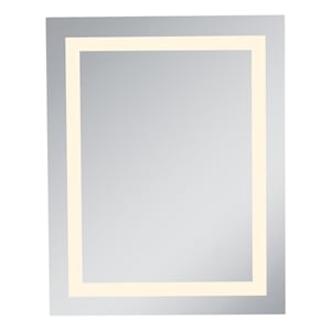 Elegant Lighting Nova 24x30&quot Rectangle Metal LED Electric Mirror in Glossy White
