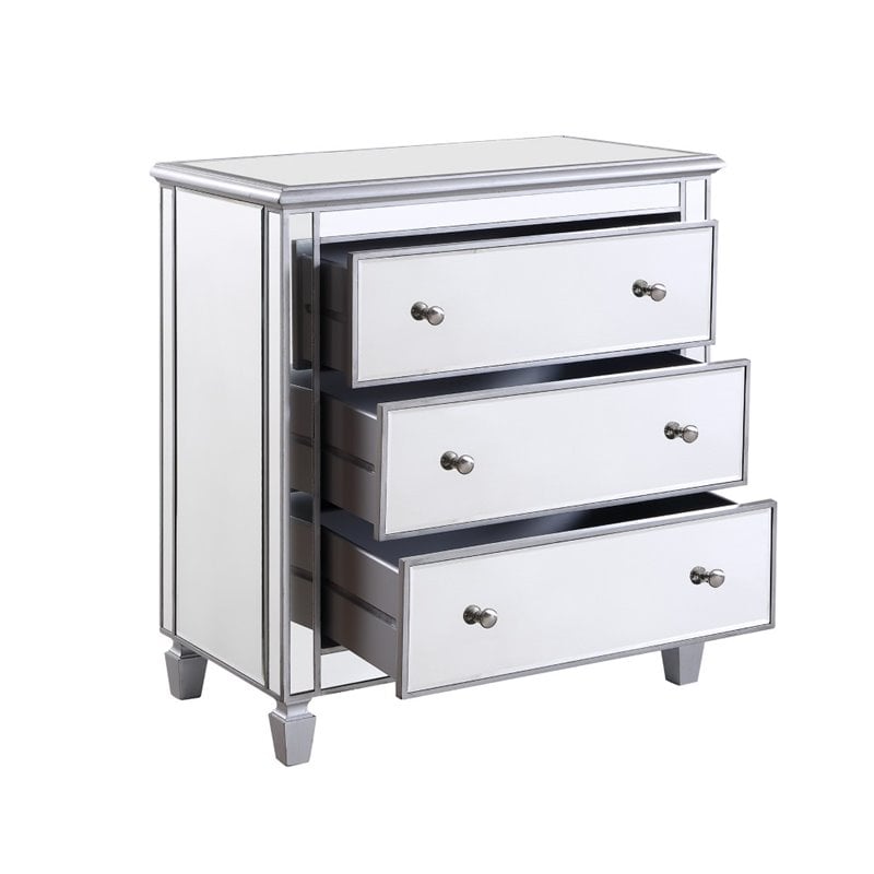 Elegant Lighting Chamberlan 3 Drawer Mirrored Chest