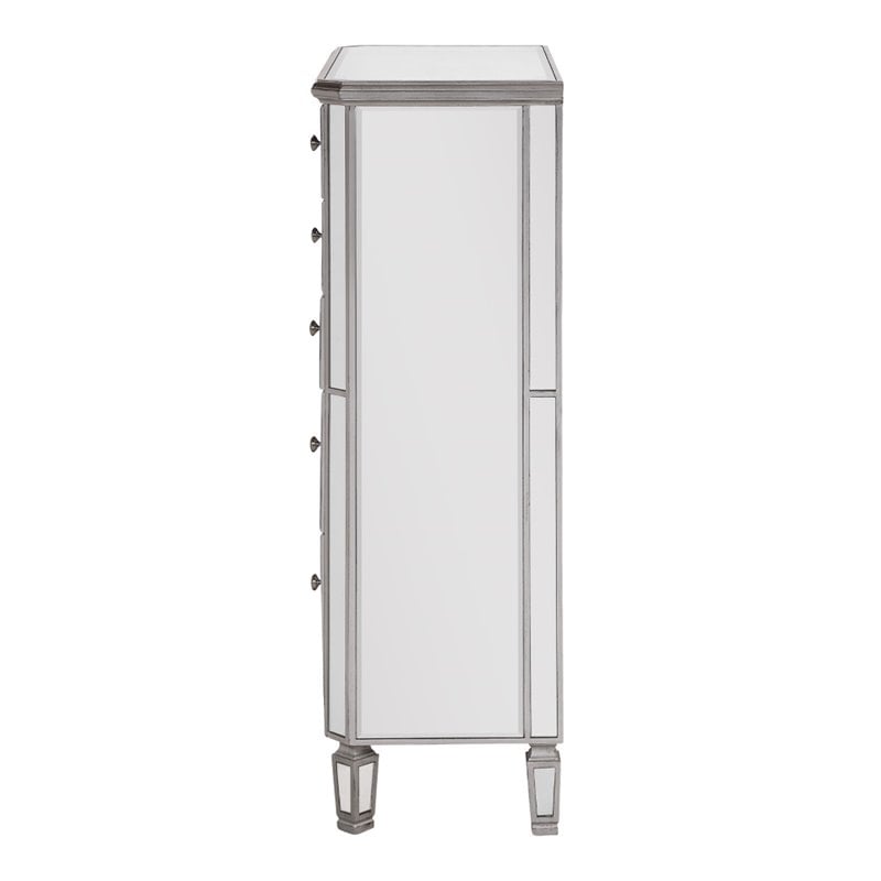Elegant Lighting Chamberlan 5 Drawer Mirrored Chest
