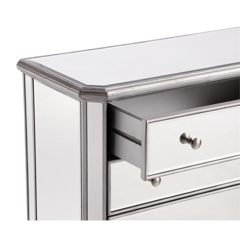 Elegant Lighting Chamberlan 5 Drawer Mirrored Chest