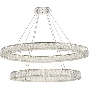 Elegant Lighting Monroe 2 Tier 48&quot Royal Cut LED Chandelier in Chrome