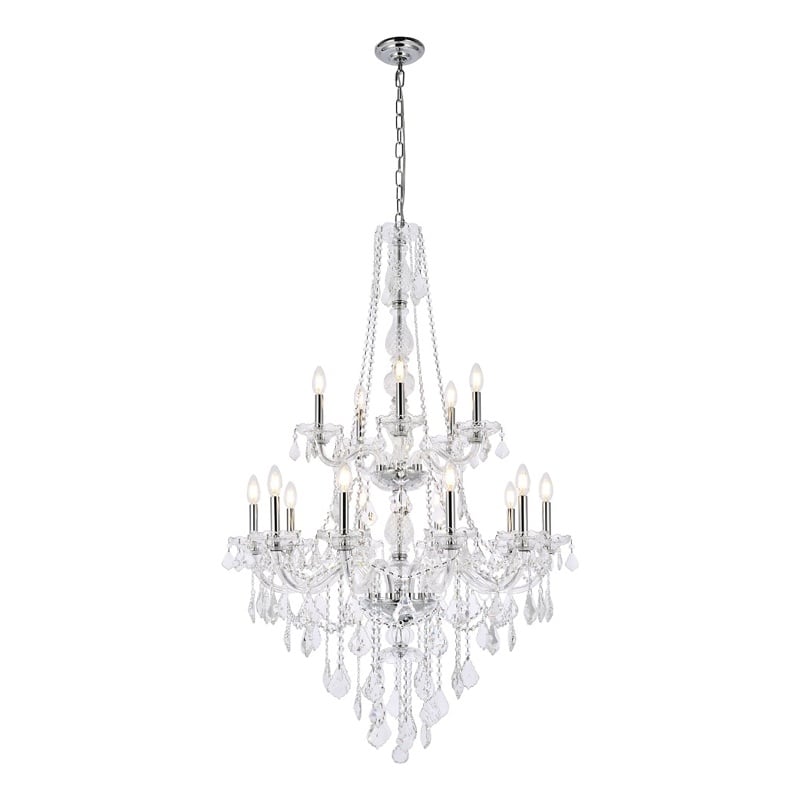 Elegant Lighting Verona 15-Light Metal & Crystal Chandelier in Chrome