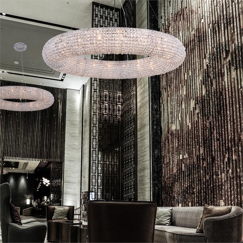 Elegant Lighting Paris 20 Light Royal Cut Crystal Chandelier in Chrome