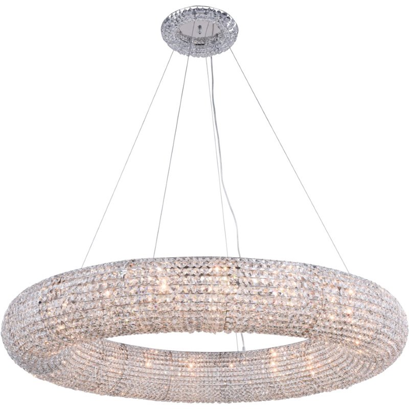 Elegant Lighting Paris 20 Light Royal Cut Crystal Chandelier in Chrome