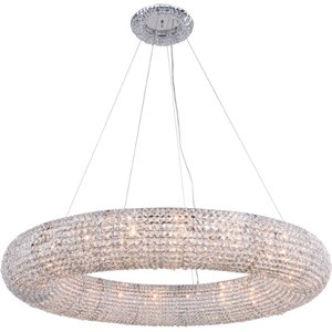 Elegant Lighting Paris 20 Light Royal Cut Crystal Chandelier in Chrome