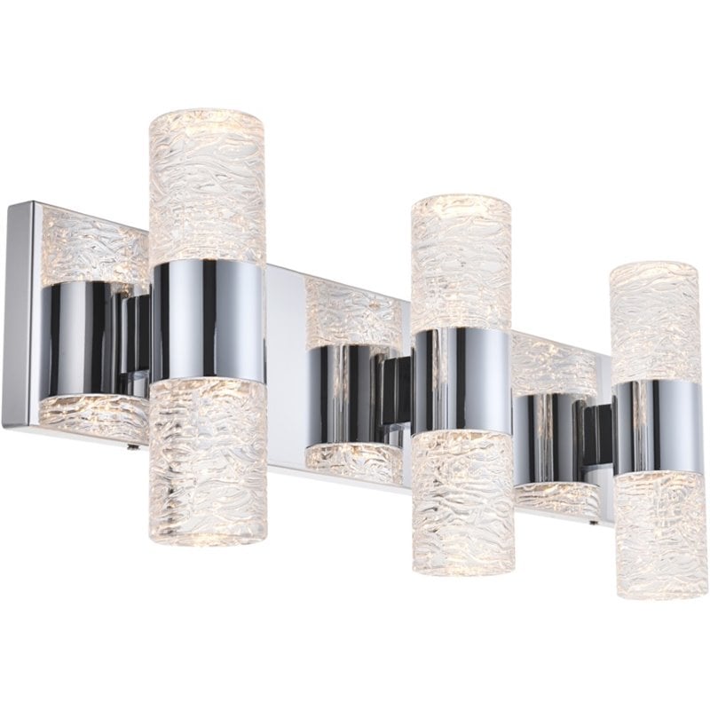 Elegant Lighting Vega 6 Light Clear LED Vanity Light in Chrome
