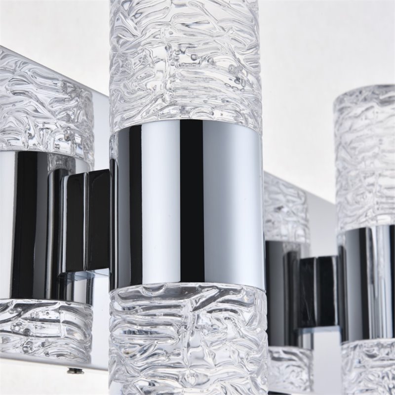 Elegant Lighting Vega 6 Light Clear LED Vanity Light in Chrome