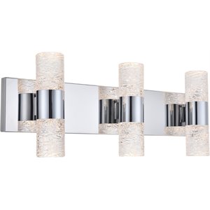 Elegant Lighting Vega 6 Light Clear LED Vanity Light in Chrome