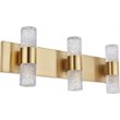 Elegant Lighting Vega 6 Light Clear LED Vanity Light in Gold