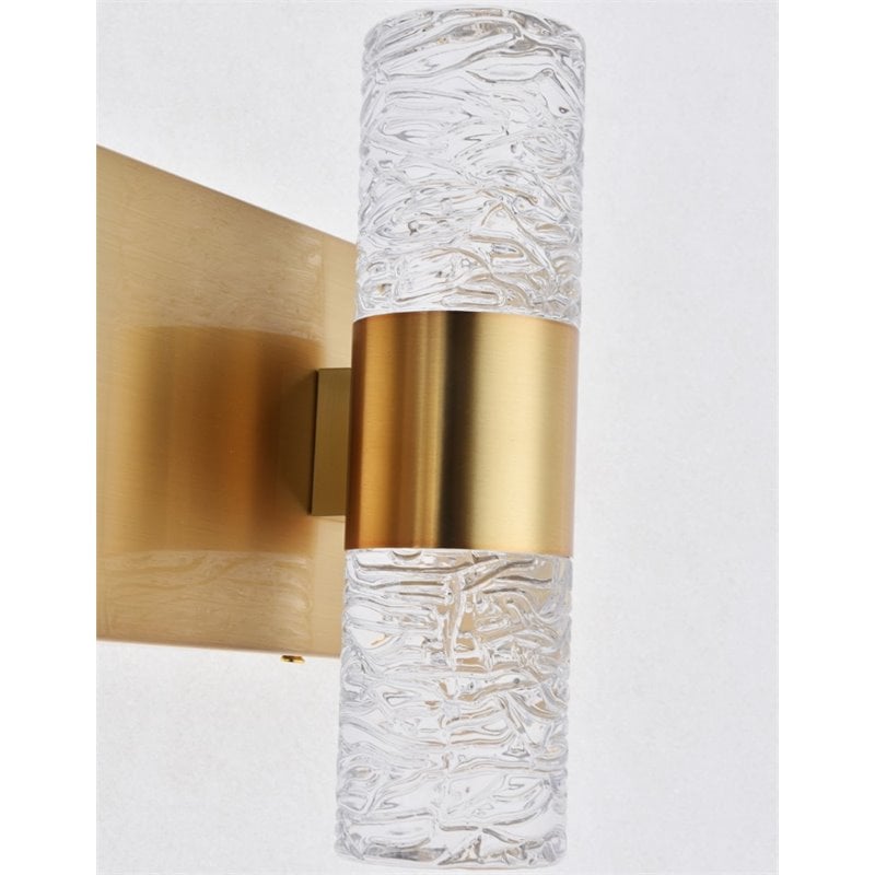 Elegant Lighting Vega 6 Light Clear LED Vanity Light in Gold