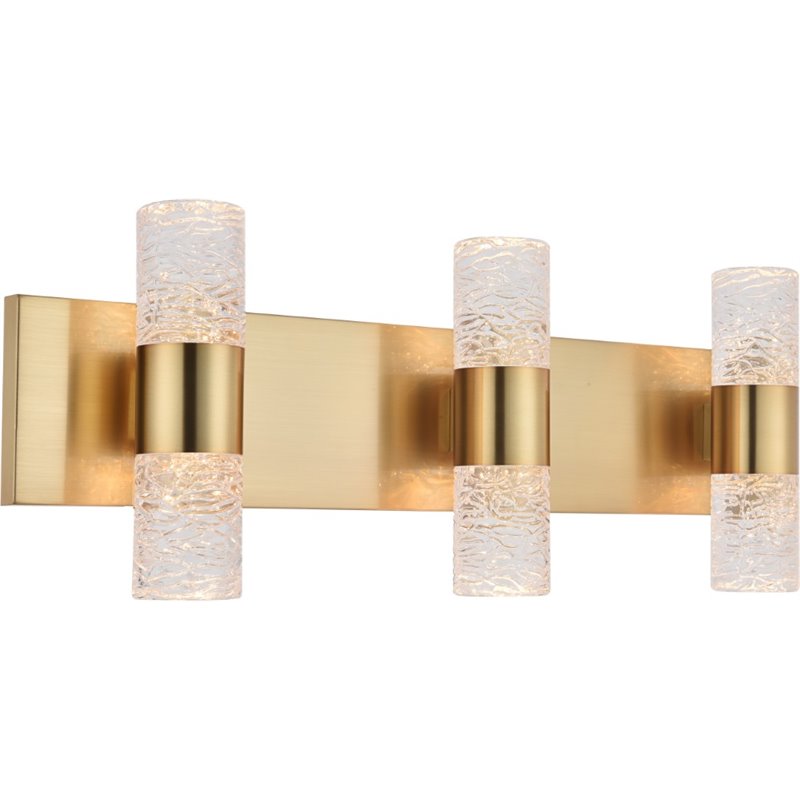 Elegant Lighting Vega 6 Light Clear LED Vanity Light in Gold