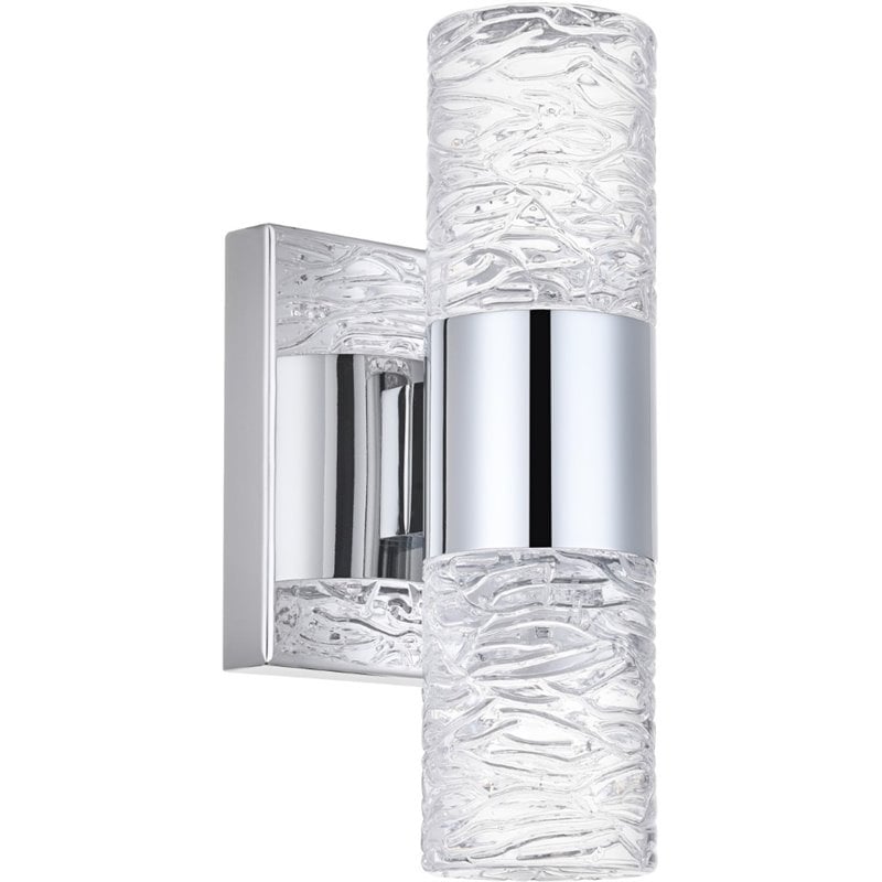 Elegant Lighting Vega 2 Light Clear LED Vanity Light in Chrome