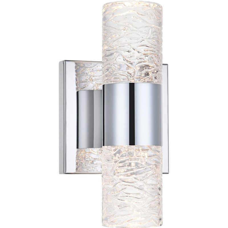 Elegant Lighting Vega 2 Light Clear LED Vanity Light in Chrome