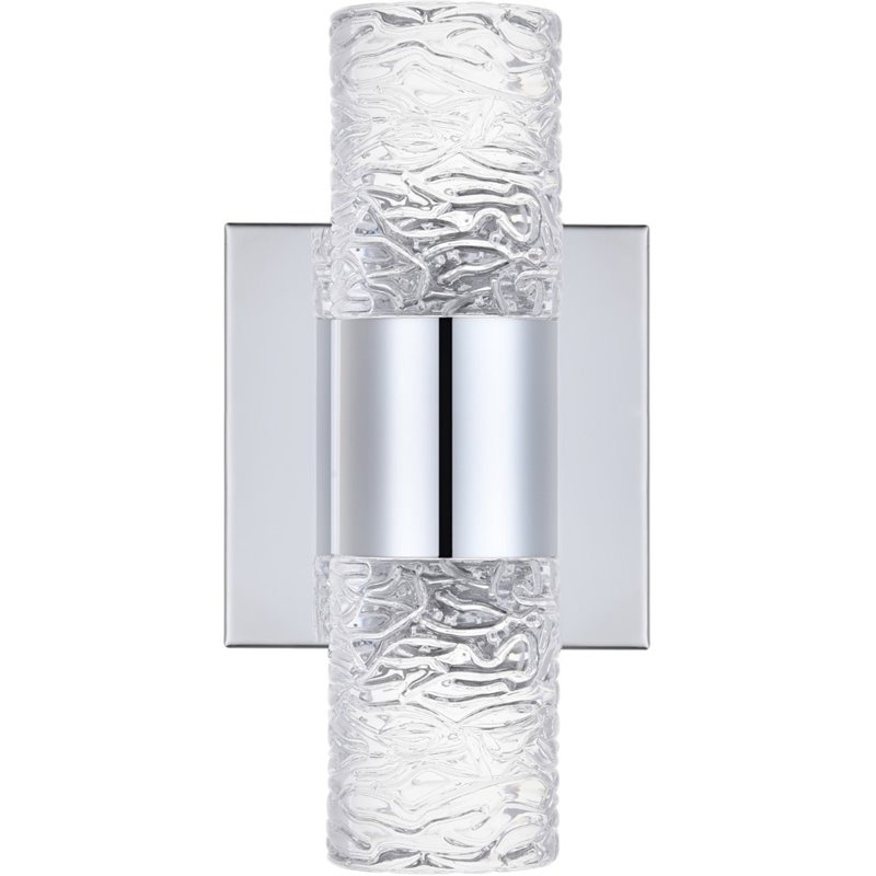 Elegant Lighting Vega 2 Light Clear LED Vanity Light in Chrome