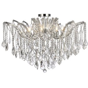 Elegant Lighting Maria Theresa 8 Light Royal Cut Semi Flush Mount in Chrome
