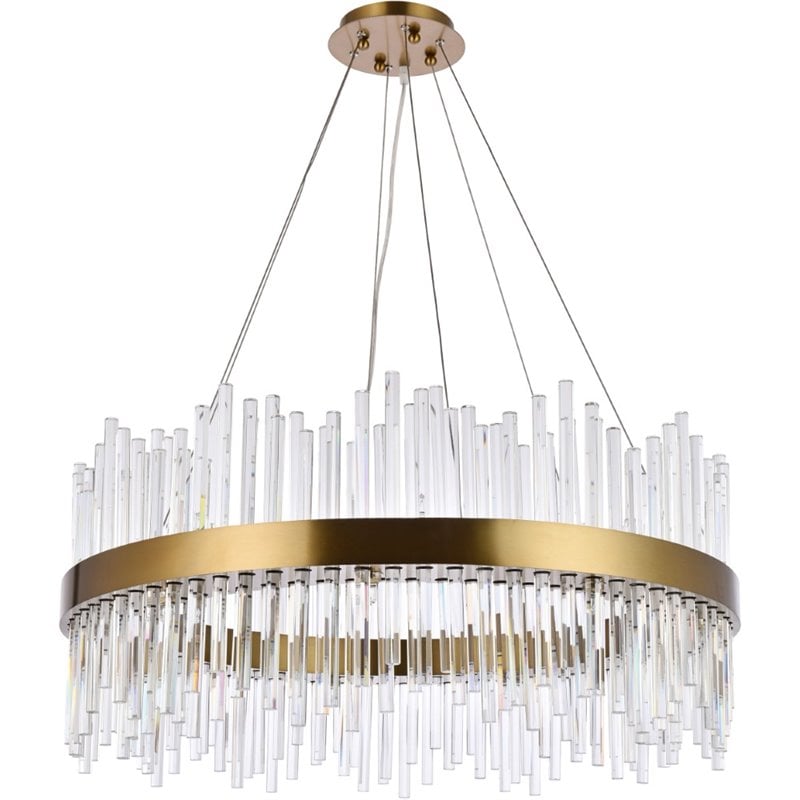 Elegant Lighting Dallas 18-Light Crystal & Metal Chandelier in Gold