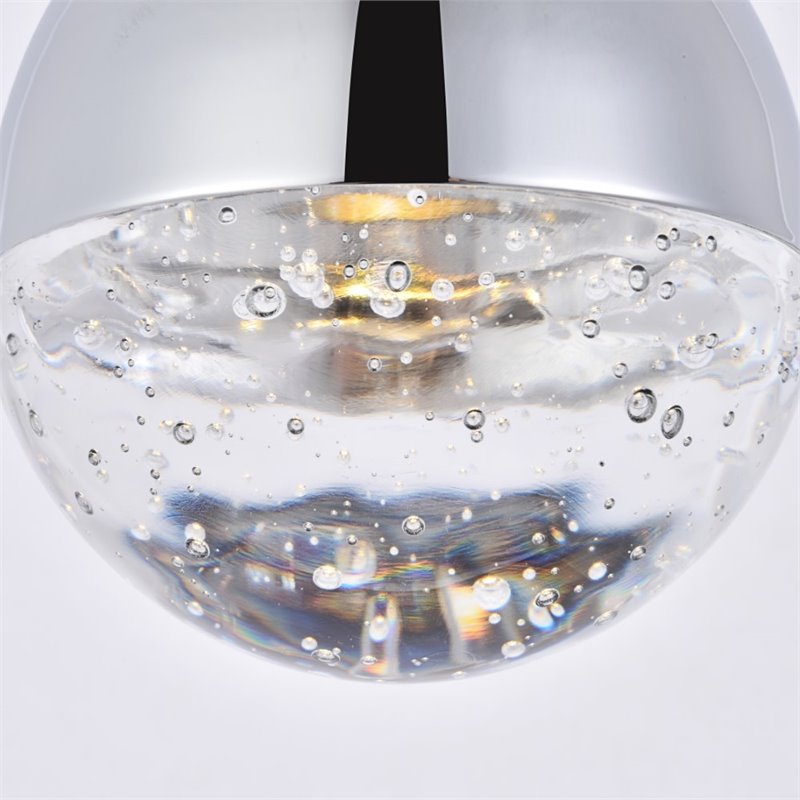 Elegant Lighting Amherst Clear LED Pendant in Chrome