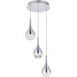 Elegant Lighting Amherst 3 Light Clear LED Pendant in Chrome