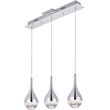 Elegant Lighting Amherst 3 Light Clear LED Island Pendant in Chrome