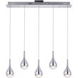Elegant Lighting Amherst 5 Light Clear LED Island Pendant in Chrome
