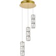 Elegant Lighting Polaris 3 Light Royal Cut Crystal LED Pendant in Gold