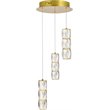 Elegant Lighting Polaris 3 Light Royal Cut Crystal LED Pendant in Gold