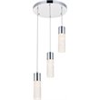 Elegant Lighting Constellation 3 Light Clear LED Pendant in Chrome
