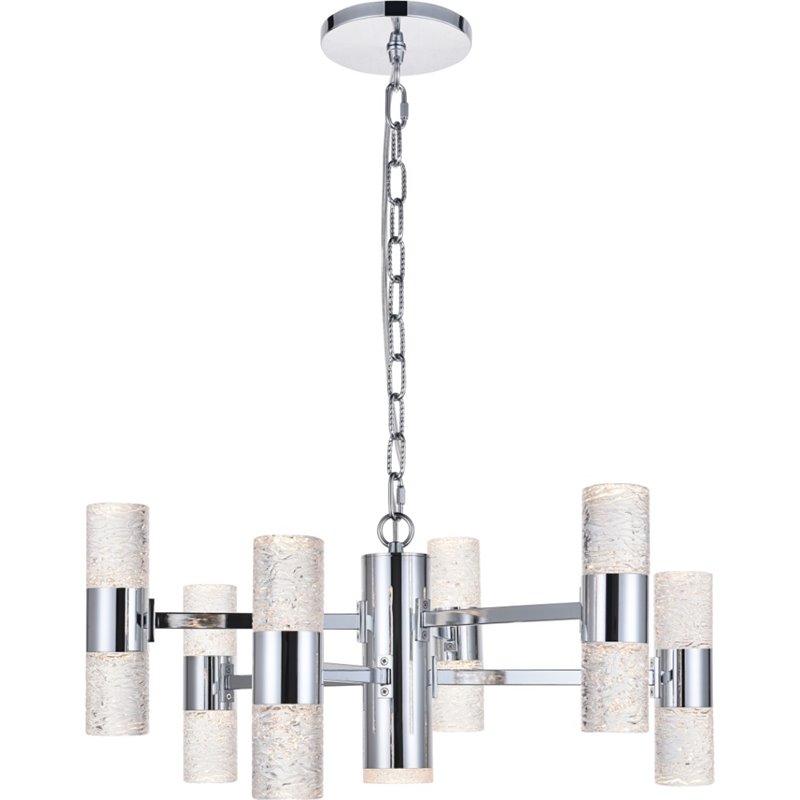 Elegant Lighting Vega 2 Tier 13 Light Clear LED Chandelier in Chrome
