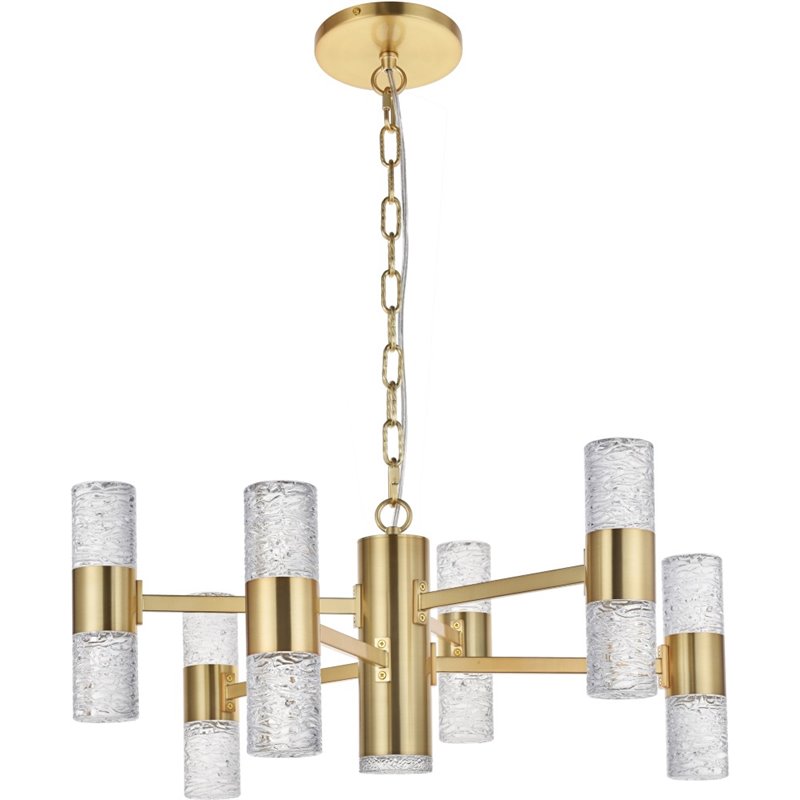 Elegant Lighting Vega 2 Tier 13 Light Clear LED Chandelier in Gold