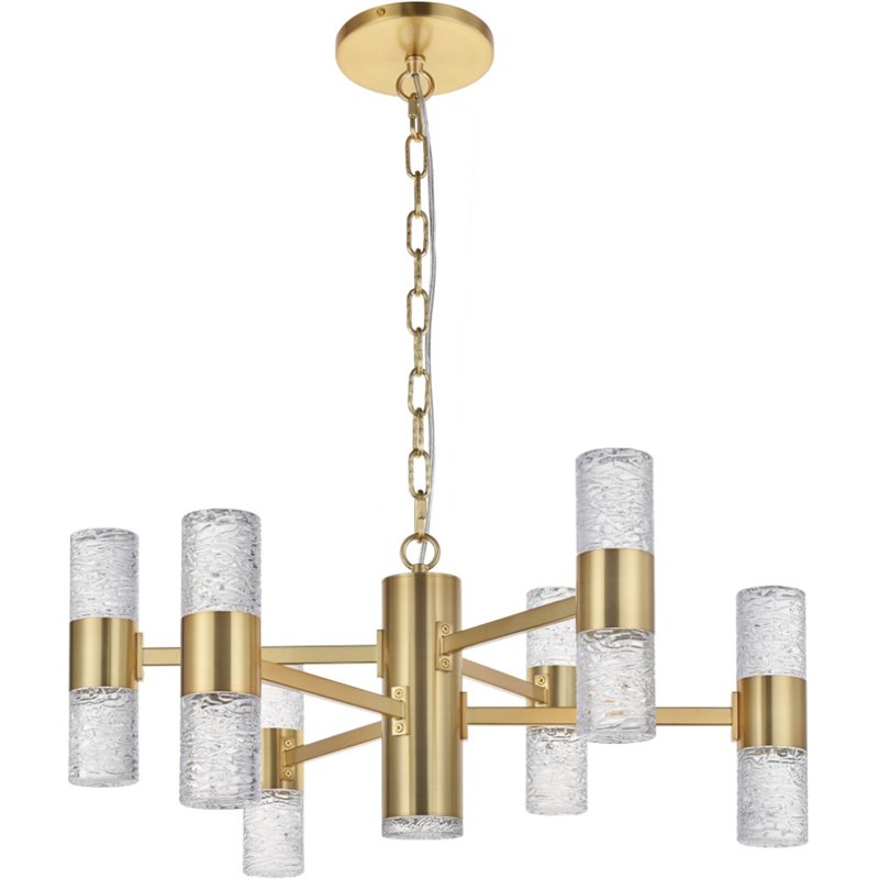 Elegant Lighting Vega 2 Tier 13 Light Clear LED Chandelier in Gold
