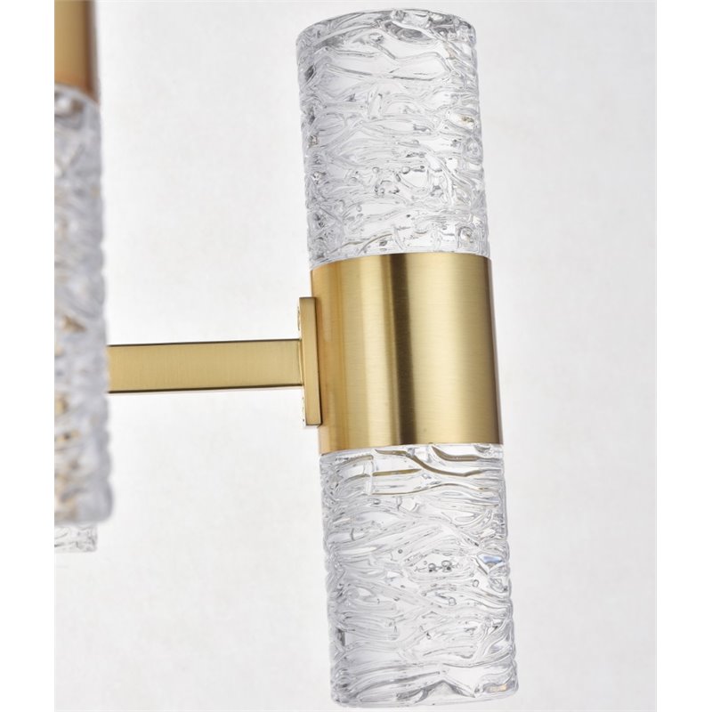 Elegant Lighting Vega 2 Tier 13 Light Clear LED Chandelier in Gold