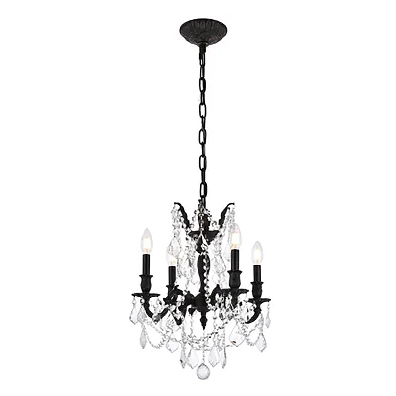 Elegant Lighting Rosalia 4 Lights Traditional Brass Chandelier in Bronze