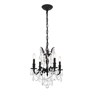 Elegant Lighting Rosalia 4 Lights Traditional Brass Chandelier in Bronze