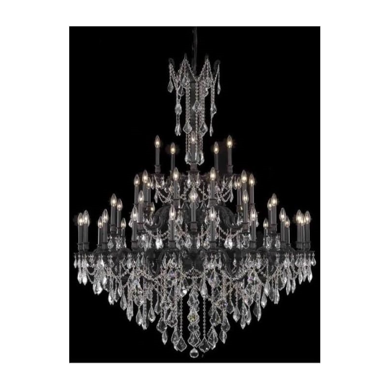 Elegant Lighting Rosalia 3 Tier 45 Light Royal Cut Crystal Chandelier in Bronze