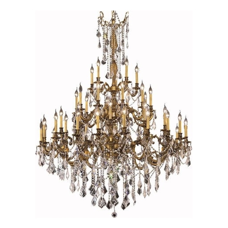 Elegant Lighting Rosalia 3 Tier 45 Light Royal Cut Crystal Chandelier in Bronze