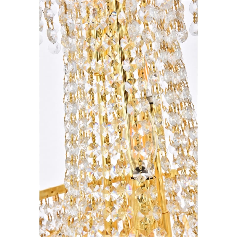 Elegant Lighting Belenus 6 Light Royal Cut Crystal Steel Chandelier in Gold