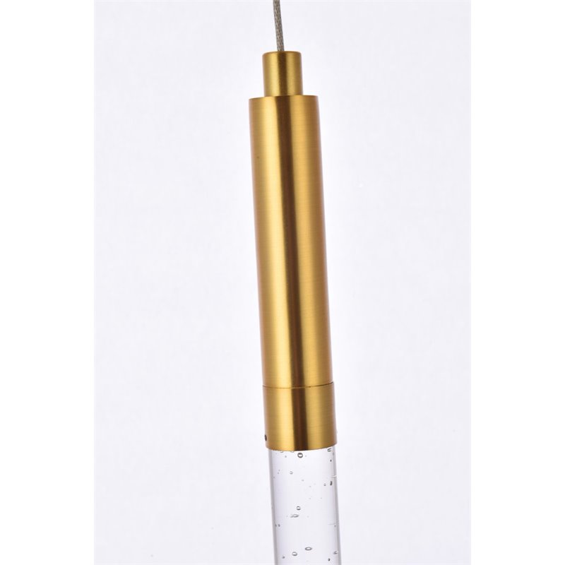 Elegant Lighting Ruelle 1-Light Aluminum and Metal Pendant in Gold