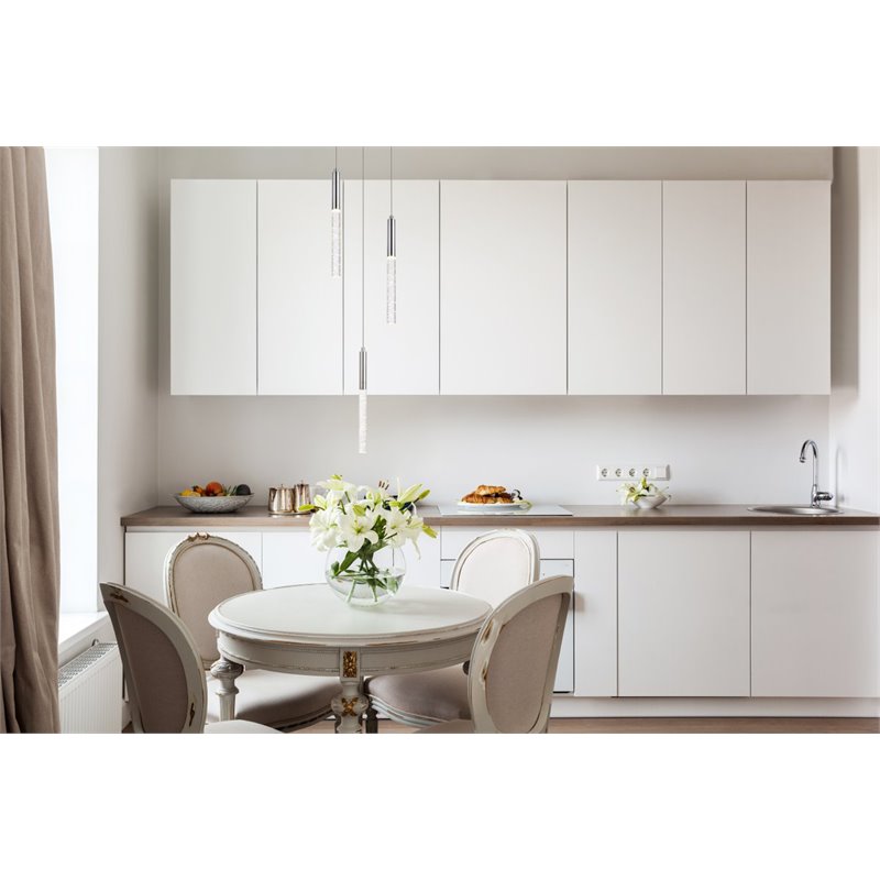 Elegant Lighting Ruelle 3-Lights Modern Aluminum and Metal Pendant in Chrome