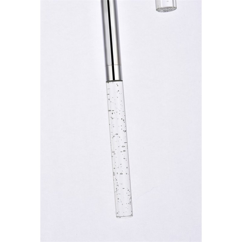 Elegant Lighting Ruelle 3-Lights Modern Aluminum and Metal Pendant in Chrome